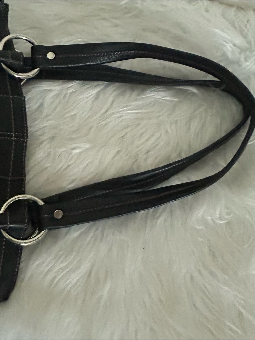 Tignanello Black Leather Shoulder Tote Satchel Multi Pocket Bag everyday tote - Picture 9 of 13